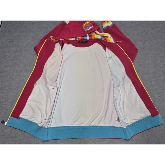 COOGI Colorblock Full Zip Hoodie Vintage Y2K Logo Patch Rainbow Stripe 4XL Rare - Picture 5 of 12